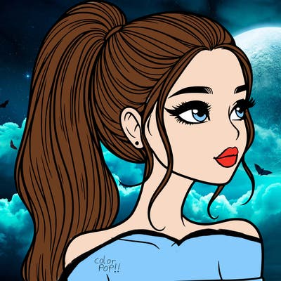 a beautiful and realistic girl with a high pony tail