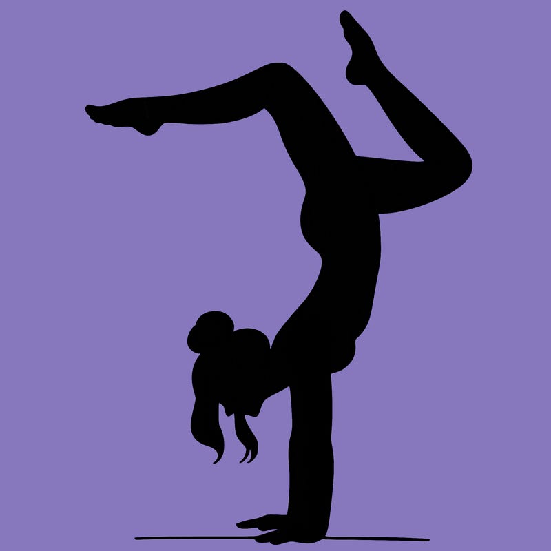 a woman doing a handstand