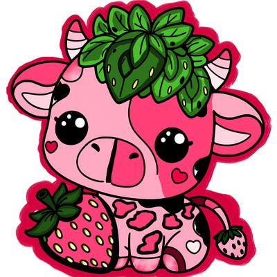 cute strawberry cow