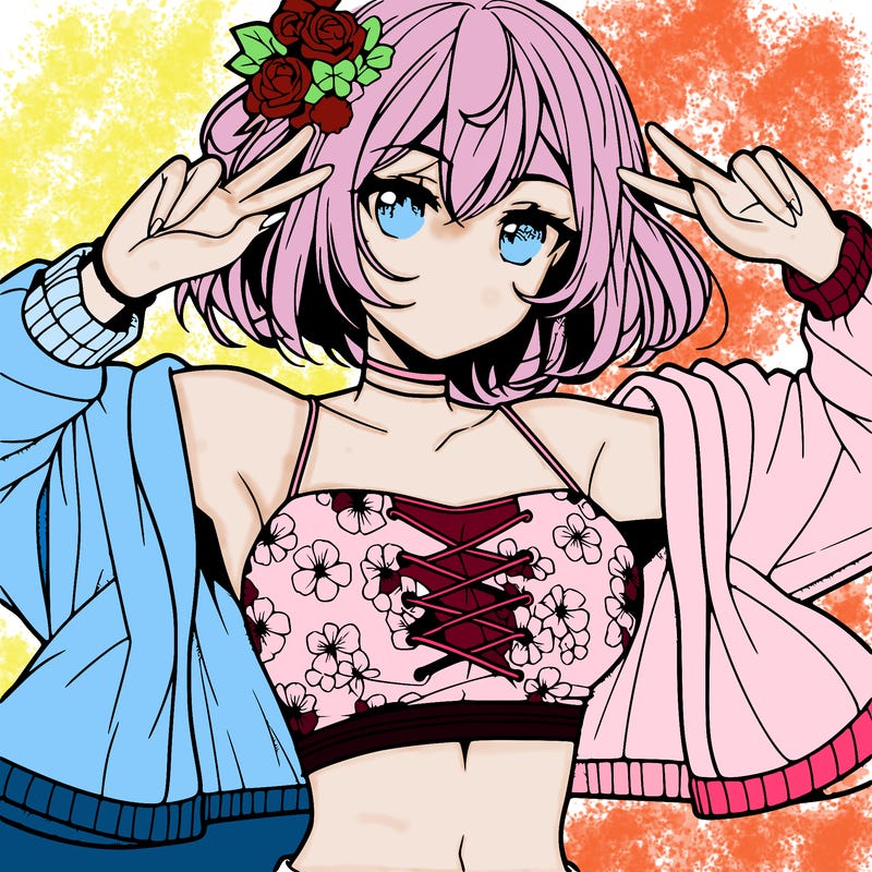 anime girl with crop top