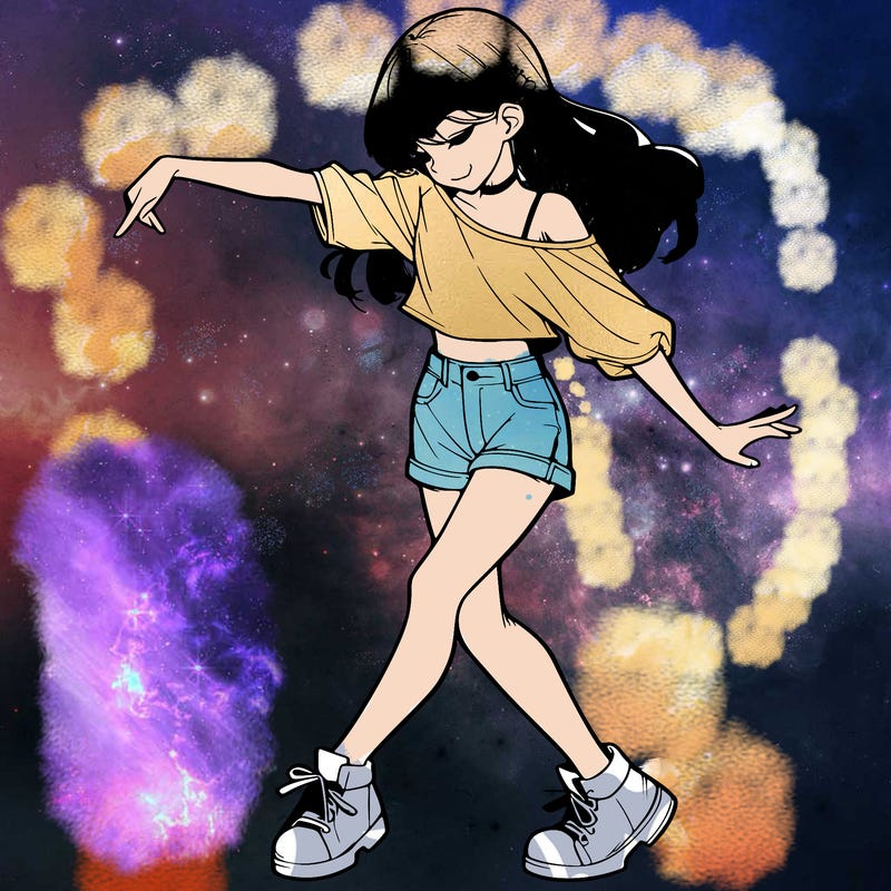 realistic girl danceing