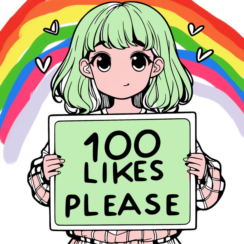 a girl holding a sign saying 100 likes please