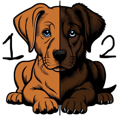 realistic dog split picture