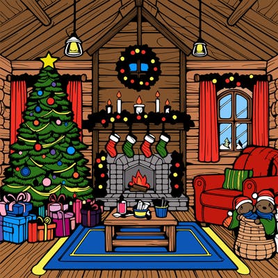 christmas house interior