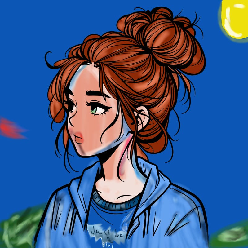 realistic teenage girl with a messy bun