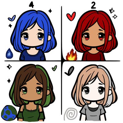 simple girl split in 4