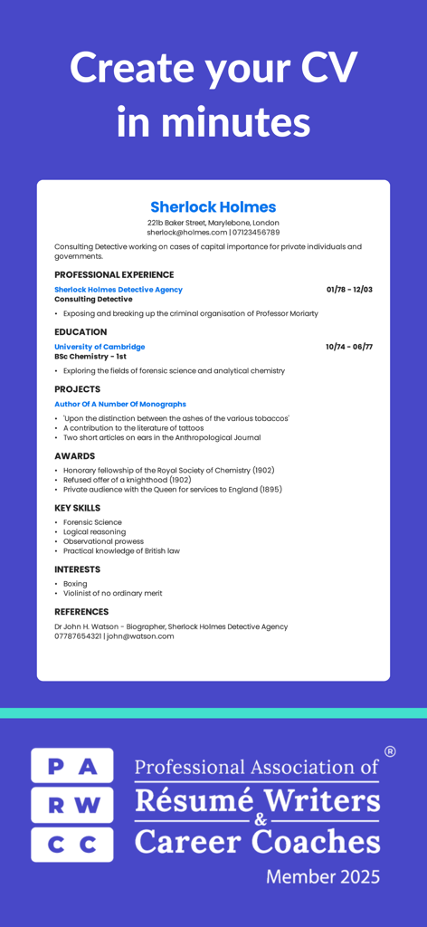 Resume Builder - CV Engineer - 採用担当者の認定バッジが付いた、プロフェッショナルなCVテンプレートの例
