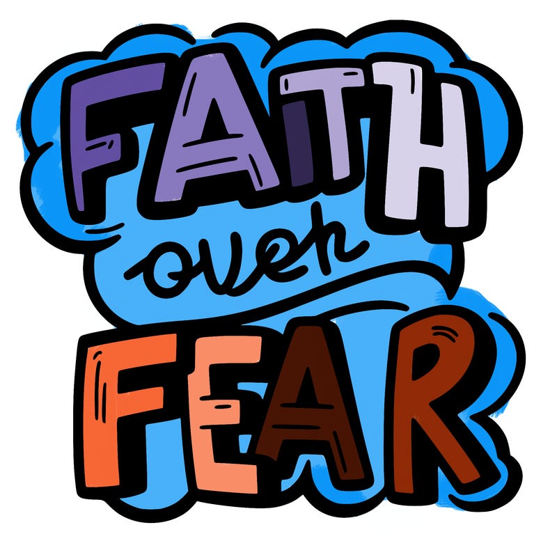 faith over fear bubble letters