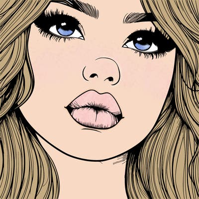 really realistic girl with lips