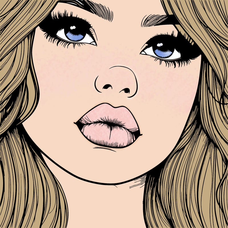 really realistic girl with lips