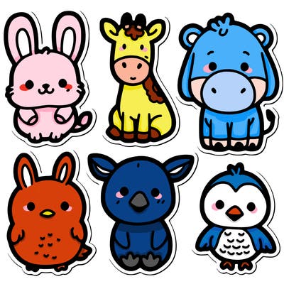 cute animal stickers
