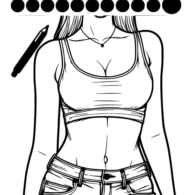 realistic girl in crop top