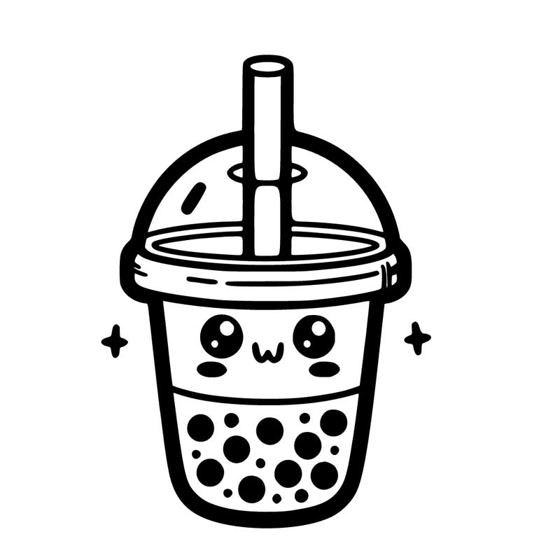 boba tea with no face