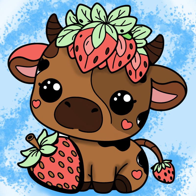 cute strawberry cow