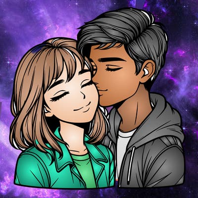 realistic girl and boy  love