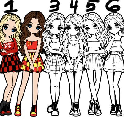 a group of girls realistic