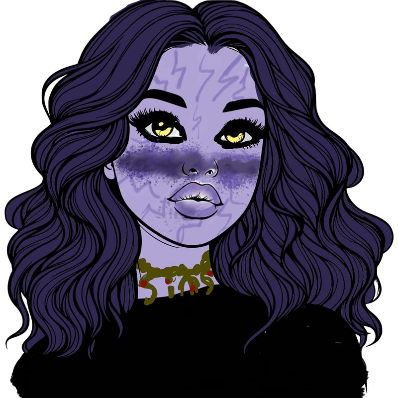 realistic girl with wavy hair and lips