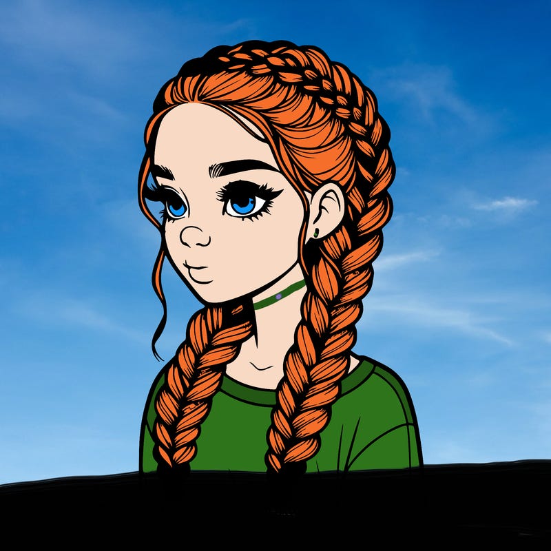 realistic girl with braids