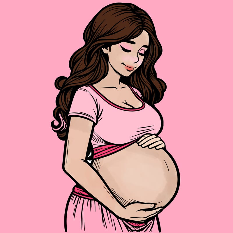 woman heavily pregnant realistic