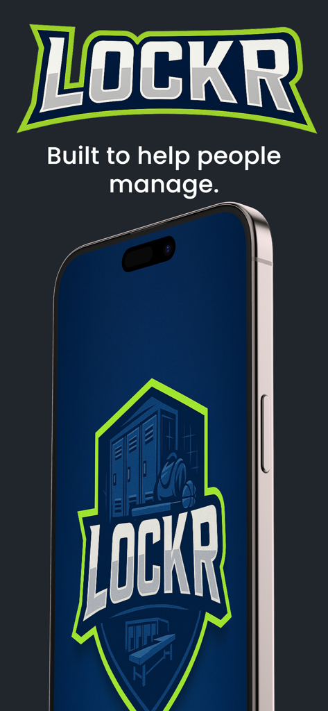 LockR App - Team Manager - LockR sports team management app splash screen on a mobile phone