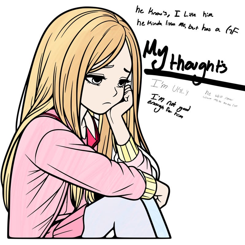 a realistic girl with depression