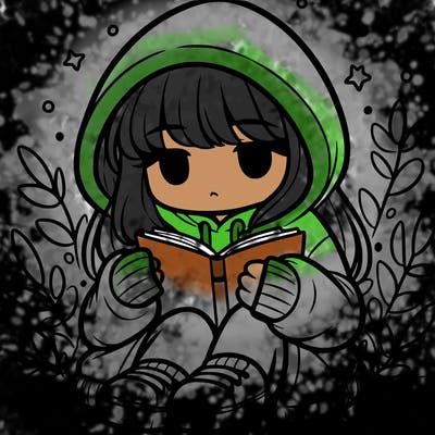 girl in oversized hoodie reading a book