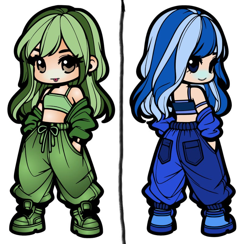 girl in crop top and baggy pants