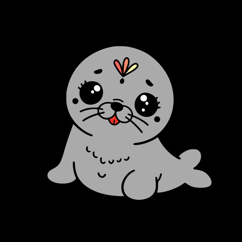 a cute baby seal mandala