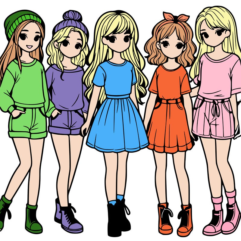 a group of five girls