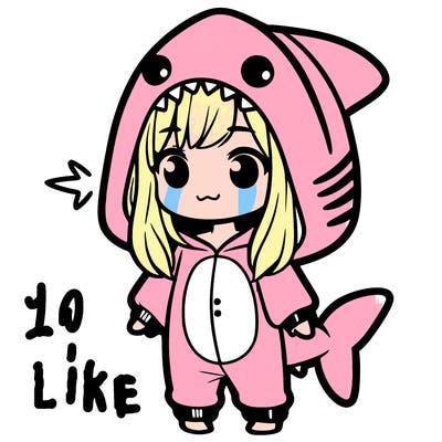 girl in shark onesie