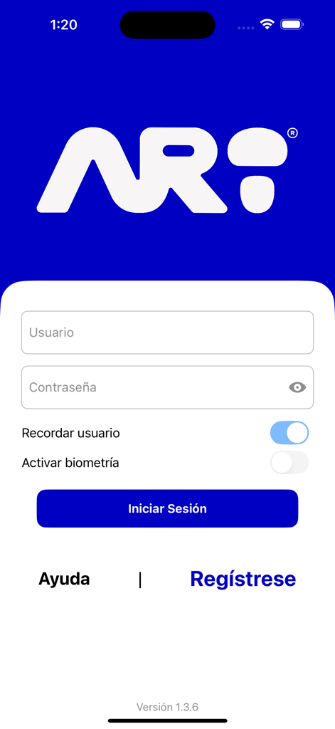 ARi: Finanzas Para Humanos - ARi Finanzas Para Humanos app login screen with username and password fields