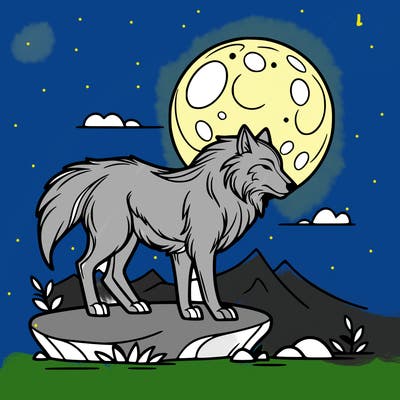 wolf moonlight