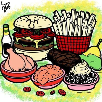 detailed black american soul food