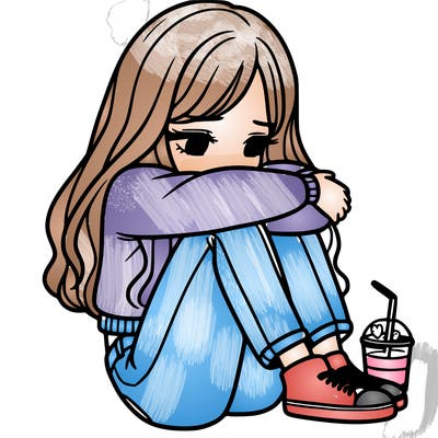 a girl  after a breakup