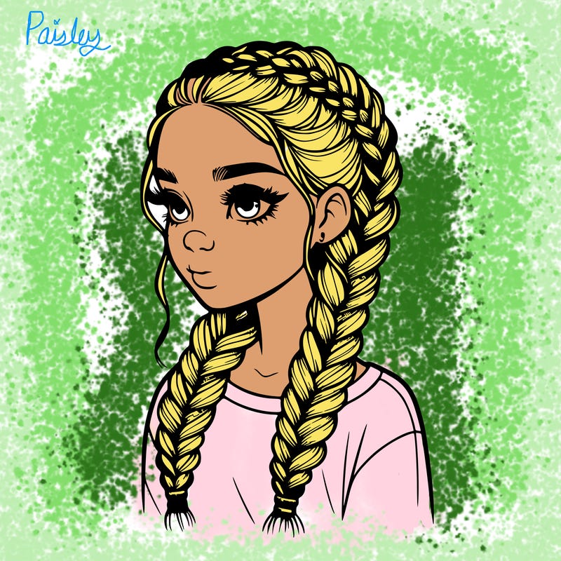 realistic girl with braids