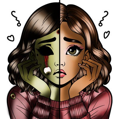 realistic girl split