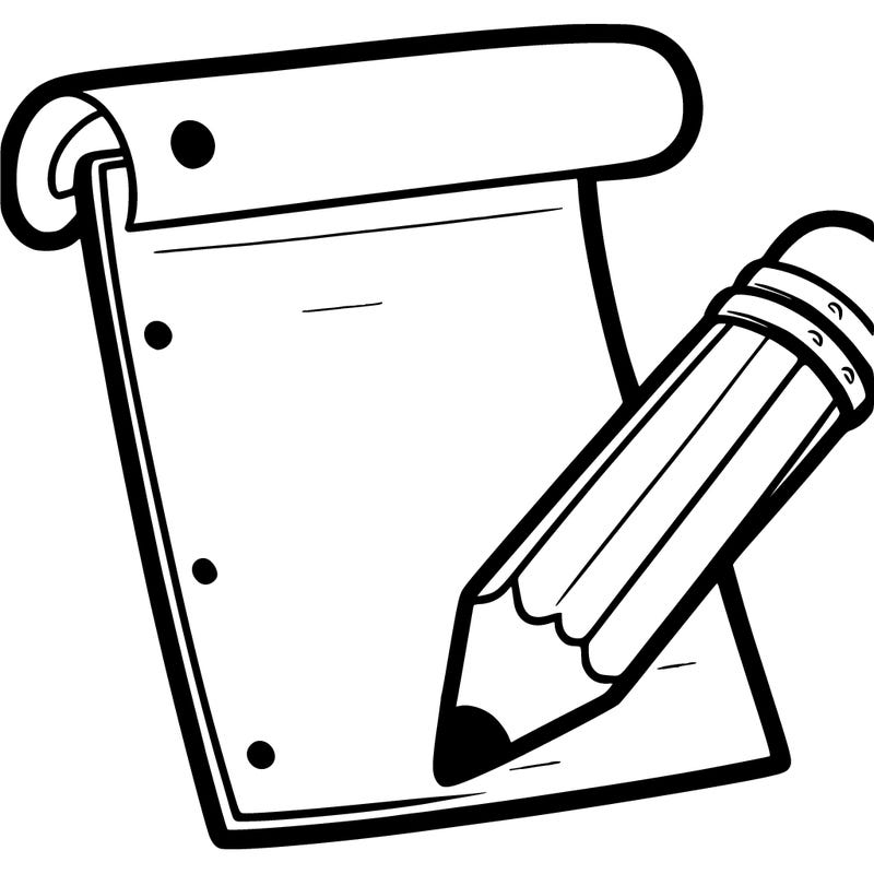 blank piece of paper with a pencil