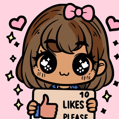 a girl holding 10 likes pls