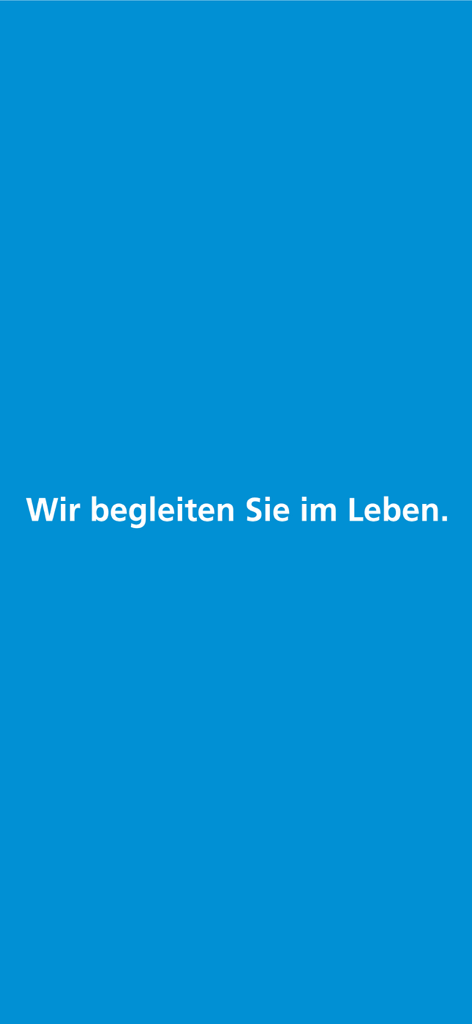 ZugerKB Mobile Banking - ZugerKB Mobile Banking app intro screen featuring the German slogan Wir begleiten Sie im Leben