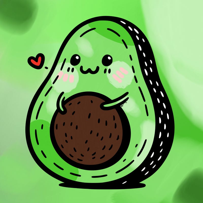 an avocado hugging an avocado