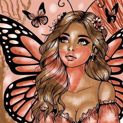 butterfly fairy realistic girl