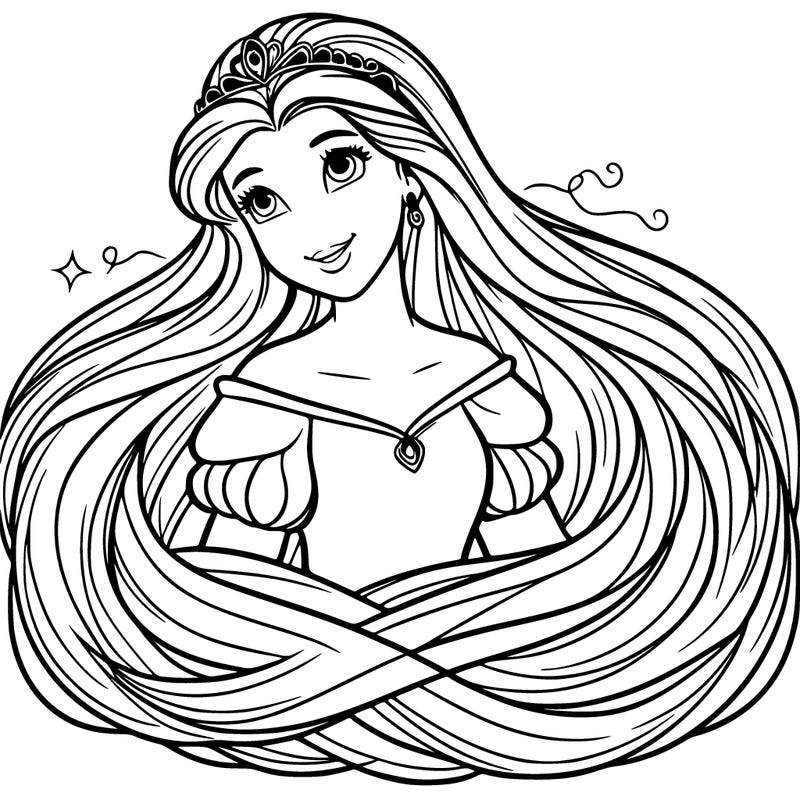 a princess with infinite long hair realistic
