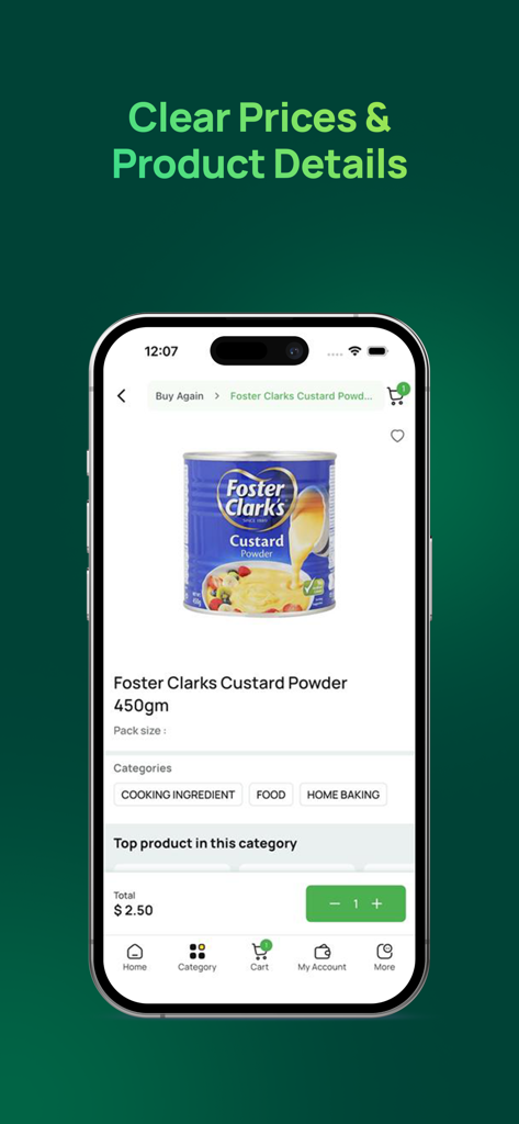 Barako - Barako app product detail screen showing clear prices and product information