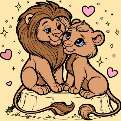 lion and lioness inlove