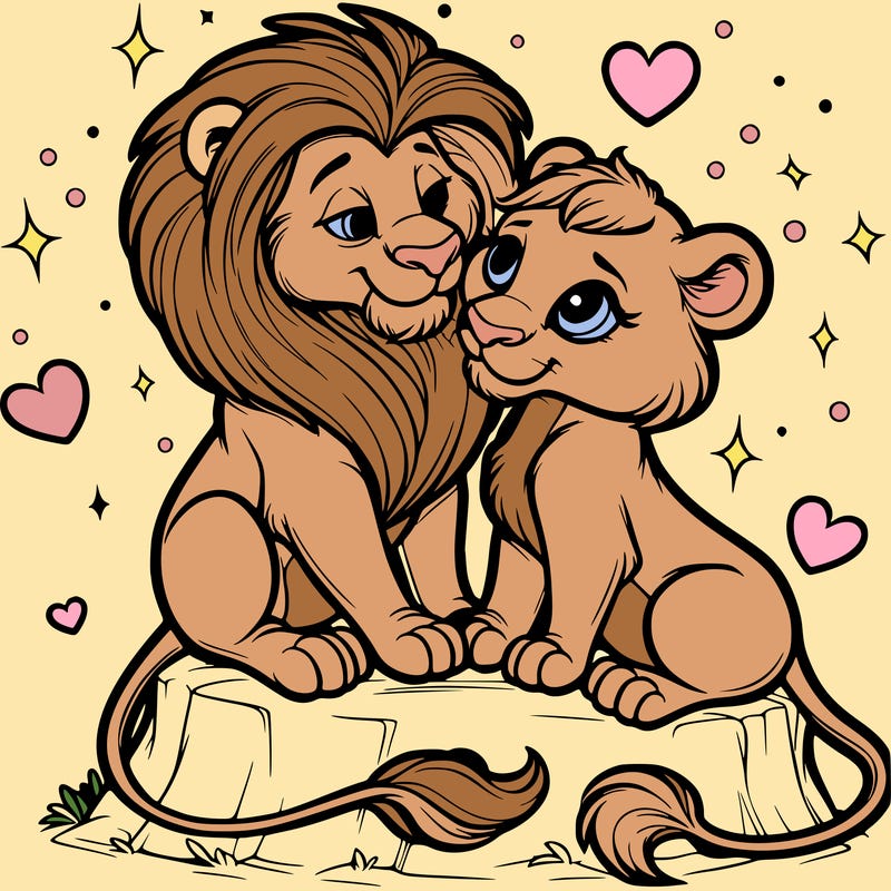 lion and lioness inlove