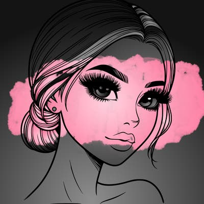 realistic girl with lashes