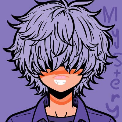 manga boy fluffy hair covering his eyes