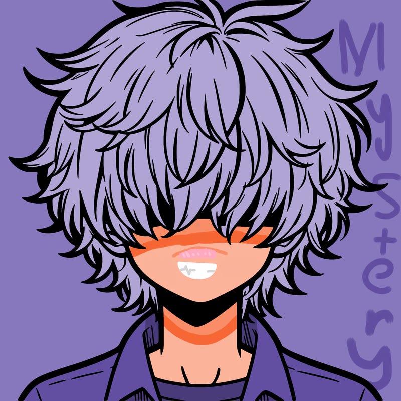 manga boy fluffy hair covering his eyes