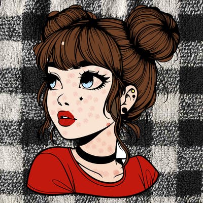 realistic girl with spacebuns