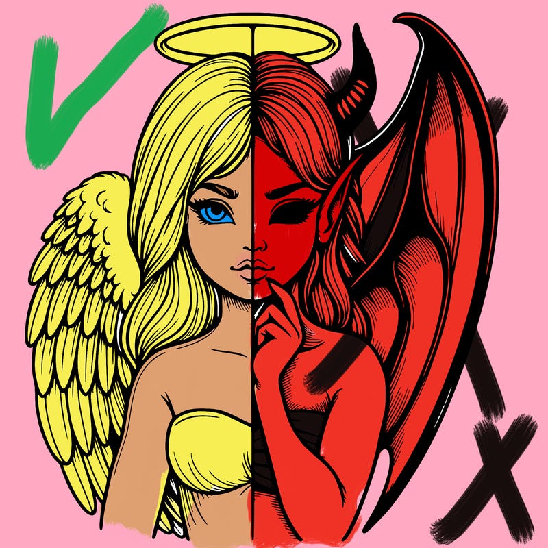 realistic angel half demon